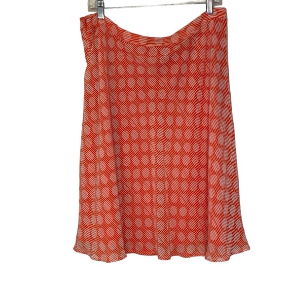 Liz Claiborne flirty orange and white abstract dot and stripe  skirt. Size 14 - Picture 2 of 8